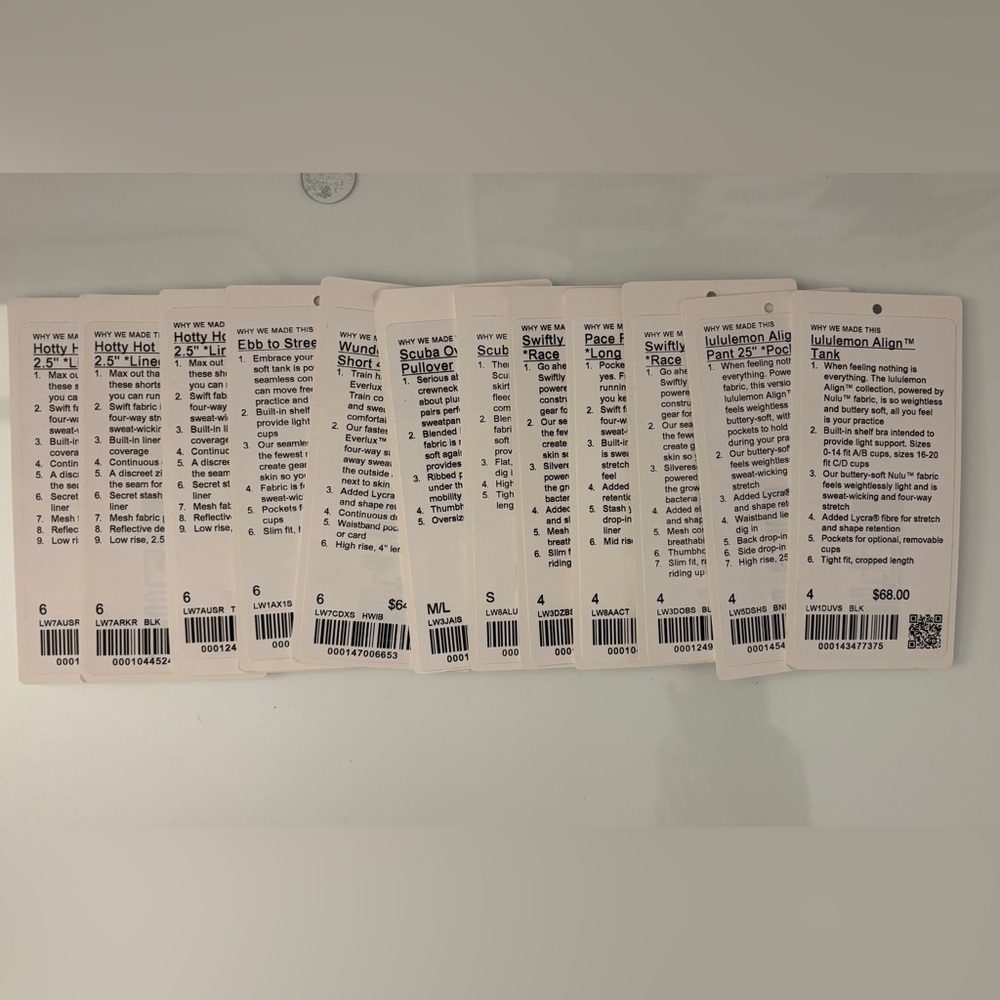 Lululemon Athletica Tags Collection
